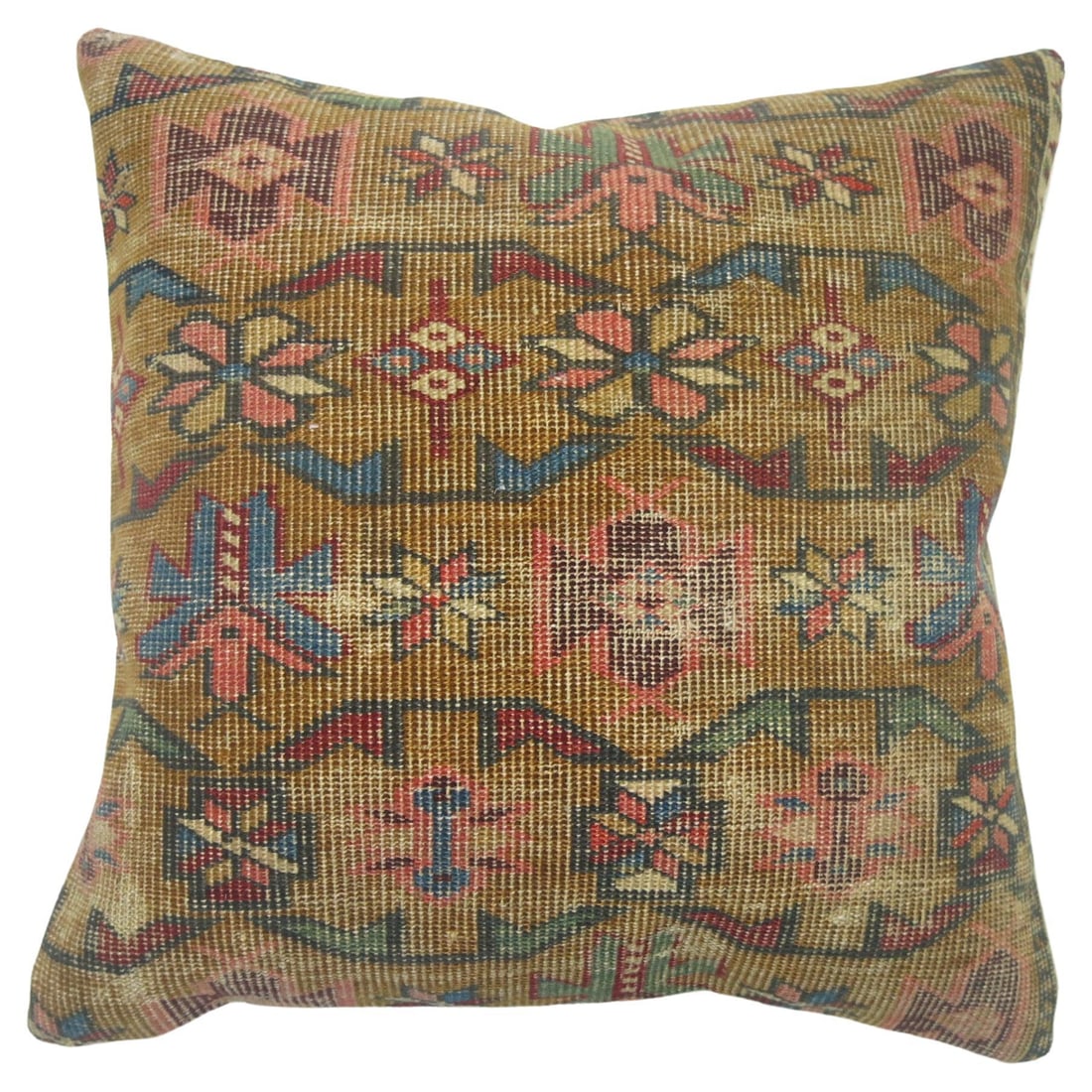 Antique Caucasian Kazak Throw Pillow 15 x 16 Zipper Closure (1 of 4)