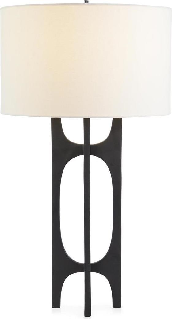 John-Richard Modern Black Table Lamp with White Shade 33.5" (1 of 2)