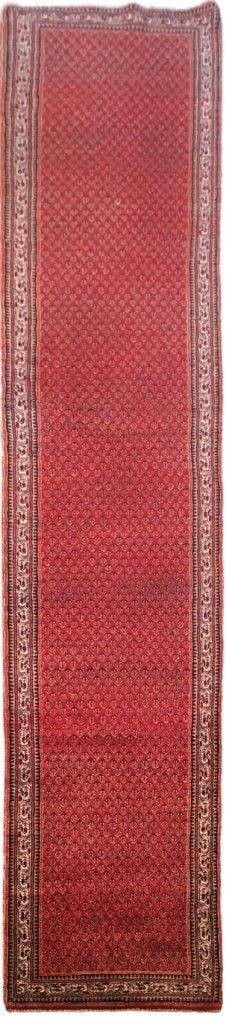 Handcrafted 2'10" x 18'10" Red Persian Hamadan Runner Rug (1 of 7)