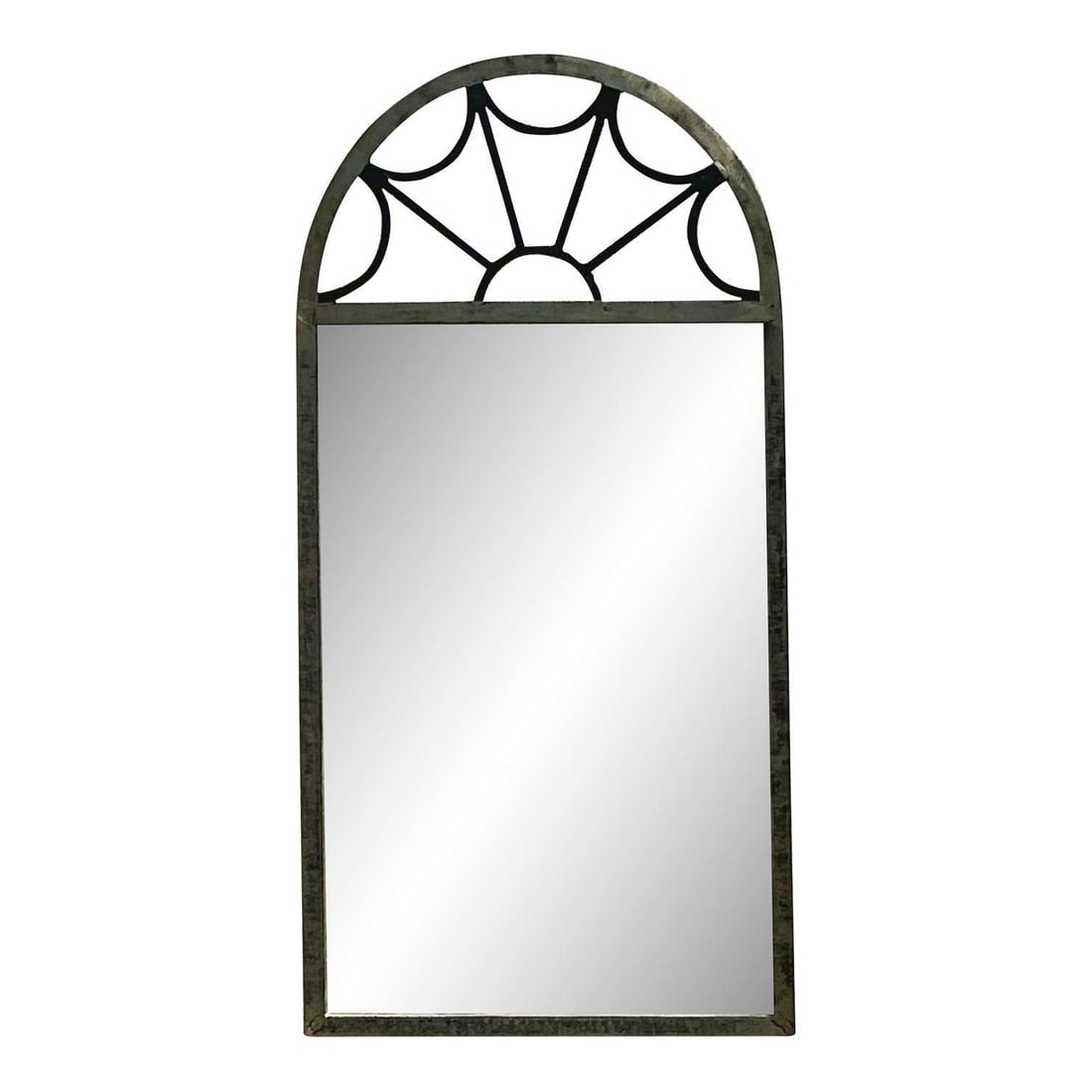 Vintage Regency Arched Web Mirror in Dark Gray Metal (1 of 5)