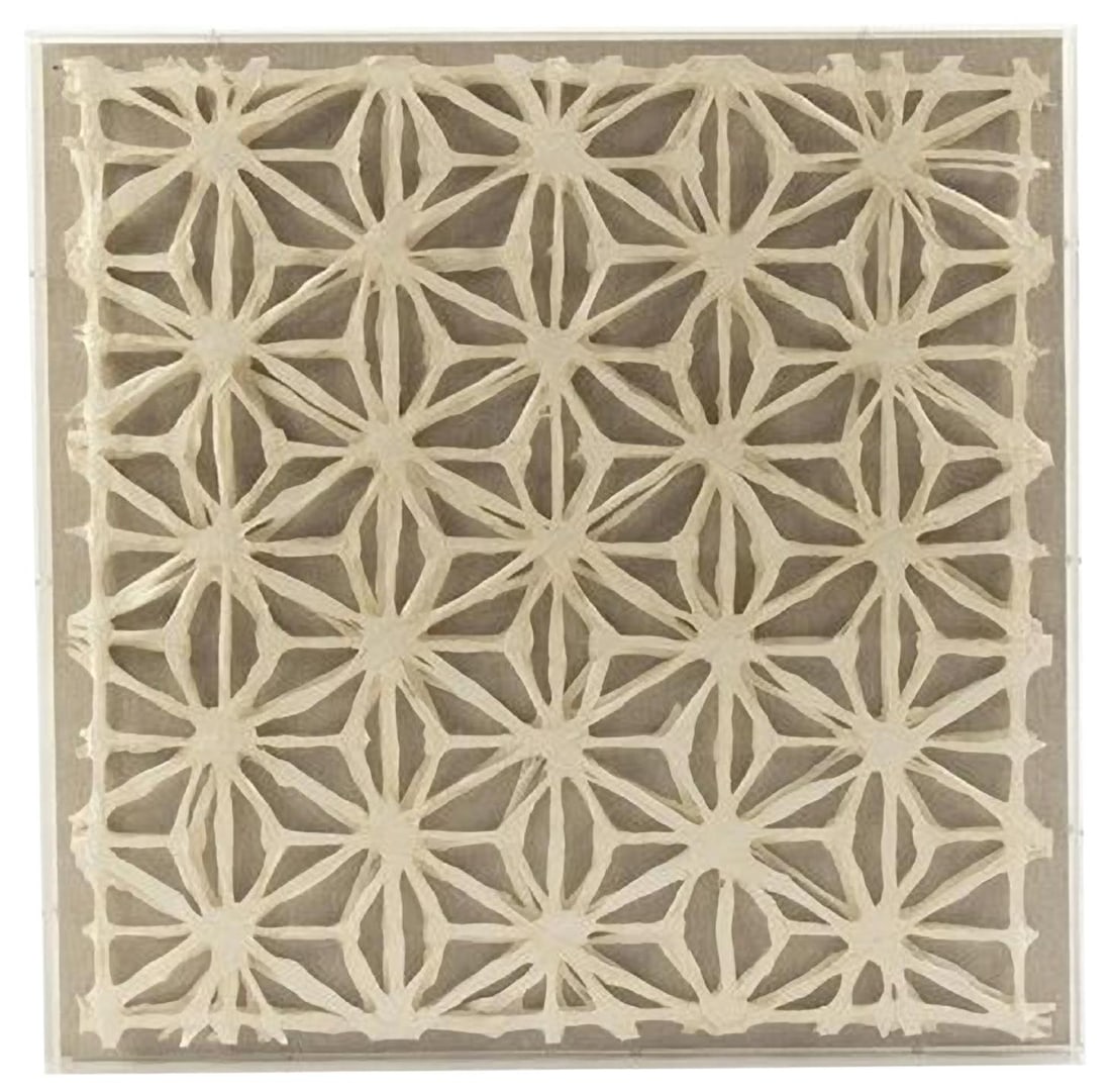 Zentique Contemporary Abstract Framed Wall Art in Ivory Finish (1 of 2)