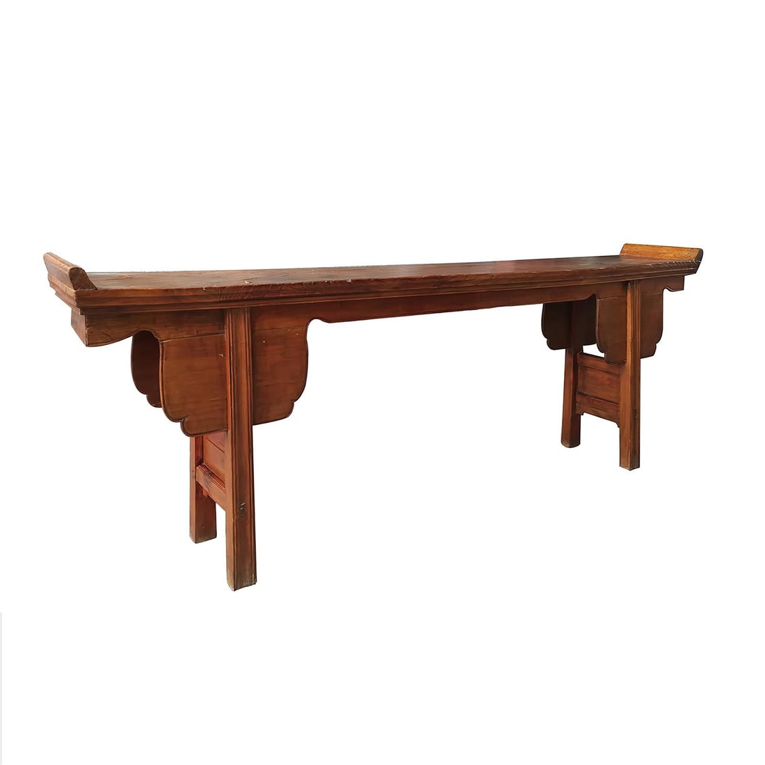 Traditional Chinese Elm Altar Table Antique Style 36.5H 100.5W 14.5D (1 of 1)
