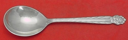 Sterling Silver Cream Soup Spoon Intermezzo Pattern by National 6 1/8 Inch: Sterling Silver Cream Soup Spoon Intermezzo Pattern by National 6 1/8 Inch This is a sterling silver cream soup spoon in the Intermezzo pattern by National. The spoon measures 6 1/8 inches in length a