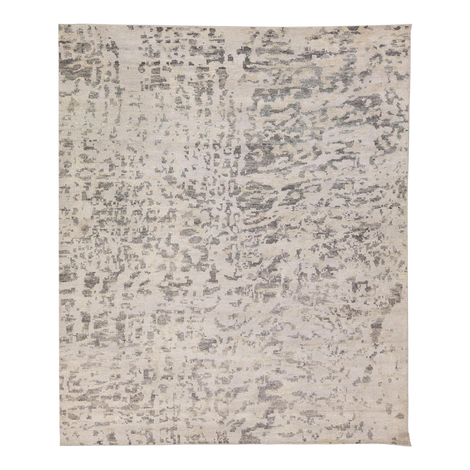 Thom Filicia Contemporary Abstract Wool Rug Gray Beige 7'9 x 9'9 (1 of 8)