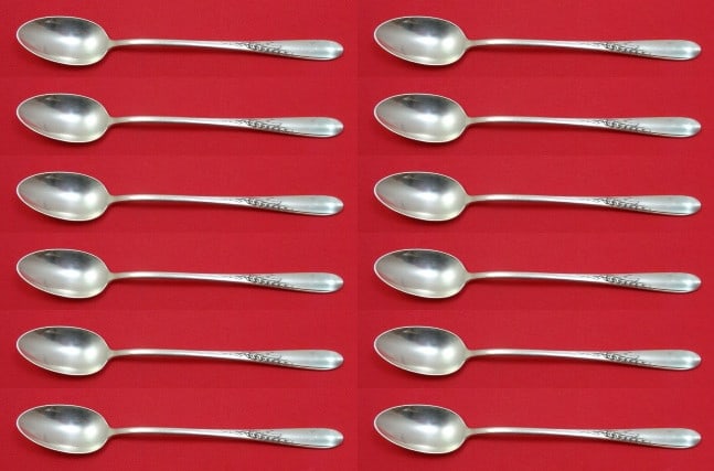 Reed and Barton Silver Wheat Sterling Silver Iced Tea Spoon Set 12 pcs (1 of 6)