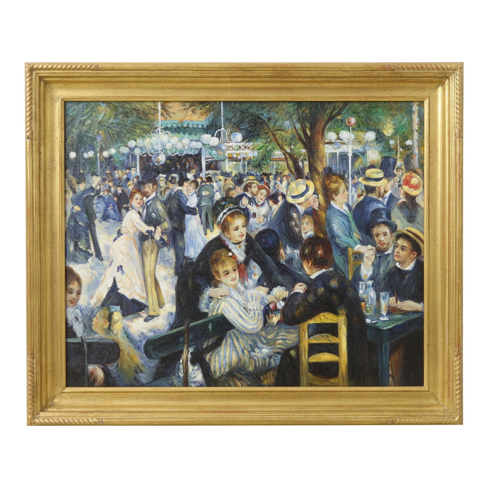 1980s French Street Scene Oil Painting in Gold Frame (1 of 8)