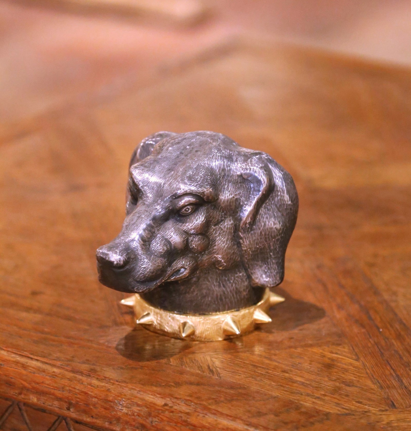 French Bronze Dog Head Catchall Attributed to Maison Charles Style Circa 1960 (1 of 9)