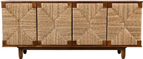 Noir Brook French Style Teak 4 Door Sideboard Cabinet (1 of 6)