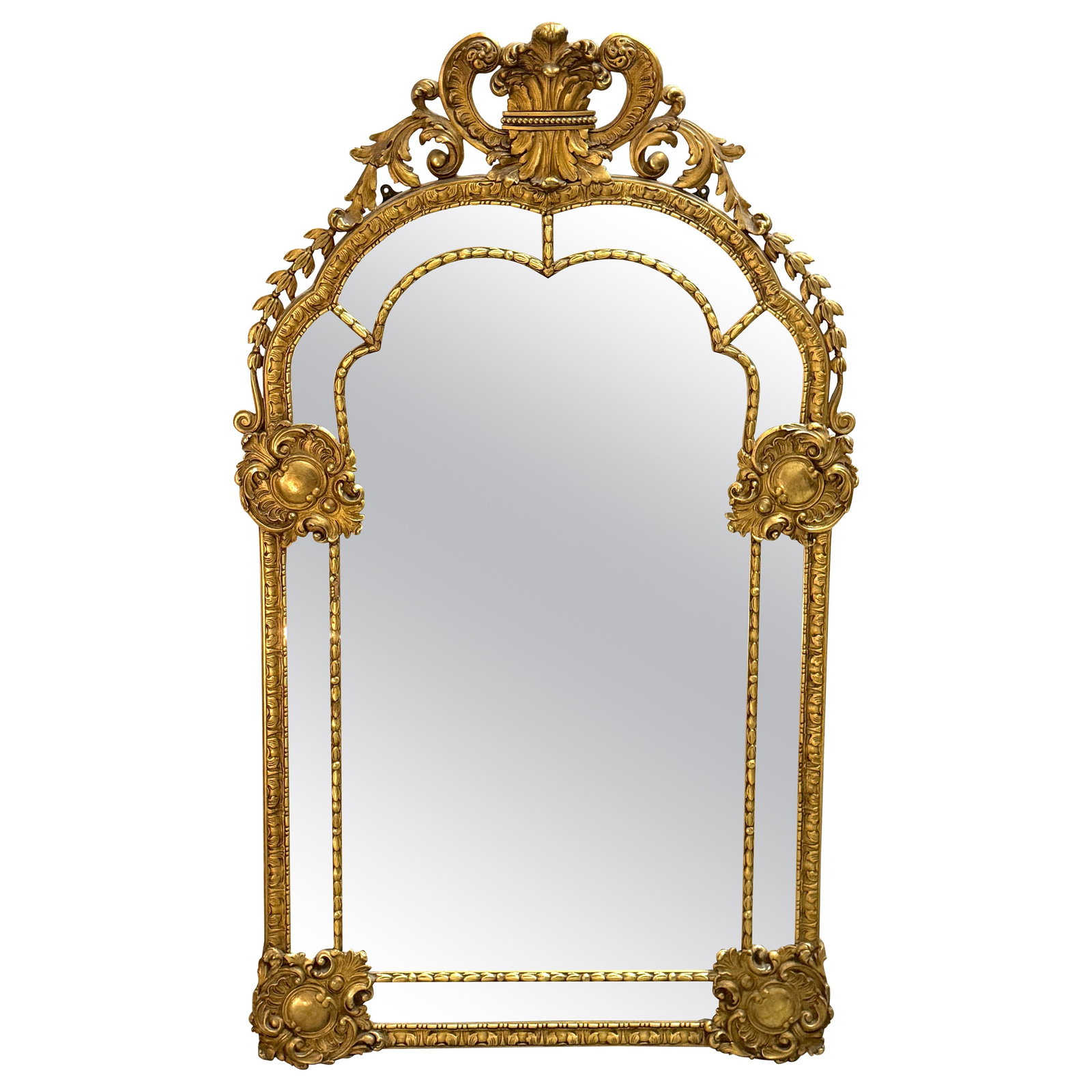 Neoclassical Giltwood Mirror with Regence Motifs Paris Early 20th Century (1 of 16)