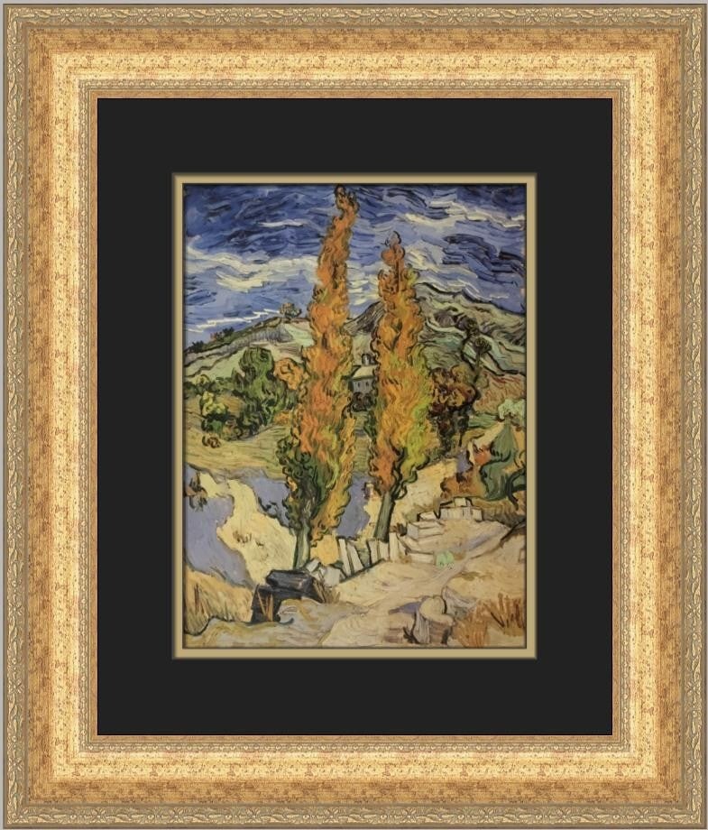 Vincent Van Gogh Two Poplars on a Hill Custom Framed Art Print (1 of 2)