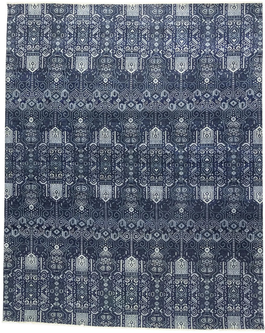 Handmade 12x15 ft Dark Navy Floral Oriental Rug Wool Area Carpet: Handmade 12x15 ft Dark Navy Floral Oriental Rug Wool Area Carpet Transform your living space with this stunning 12x15 ft Floral Transitional Handmade Extra Large Oriental Rug. Crafted in Western Asia
