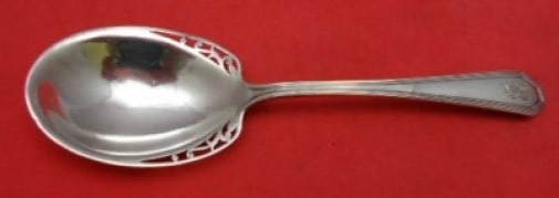 Dominick & Haff Queen Anne Plain Sterling Silver Preserve Spoon 7 3/8" (1 of 1)