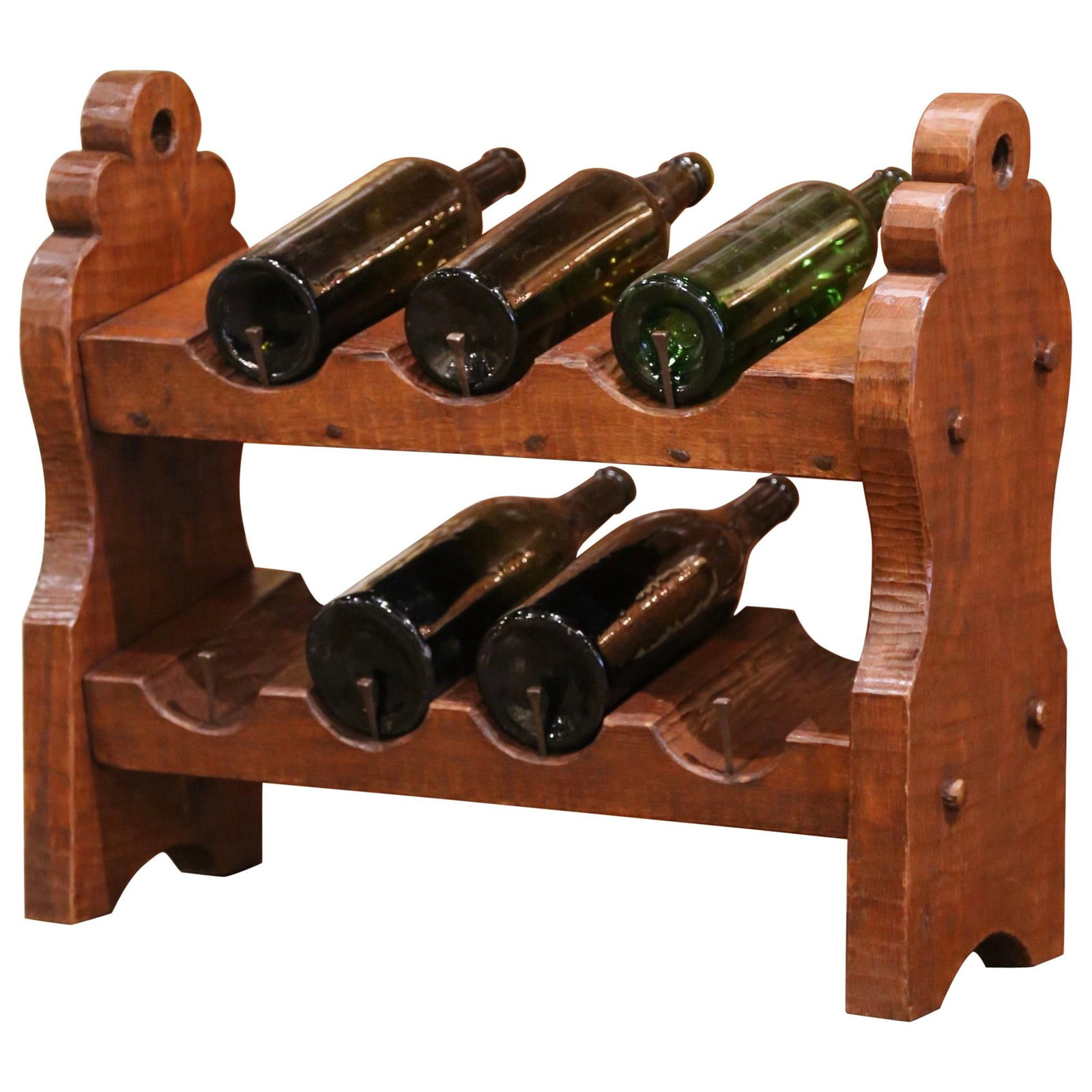 Antique German Oak Eight-Bottle Wine Rack Circa 1890 (1 of 13)
