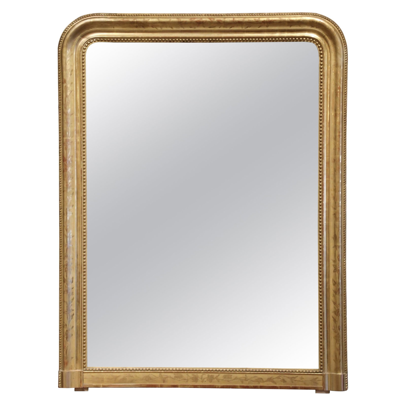 19th Century Louis Philippe Giltwood Mantel Mirror France Engraved Gold Leaf (1 of 7)