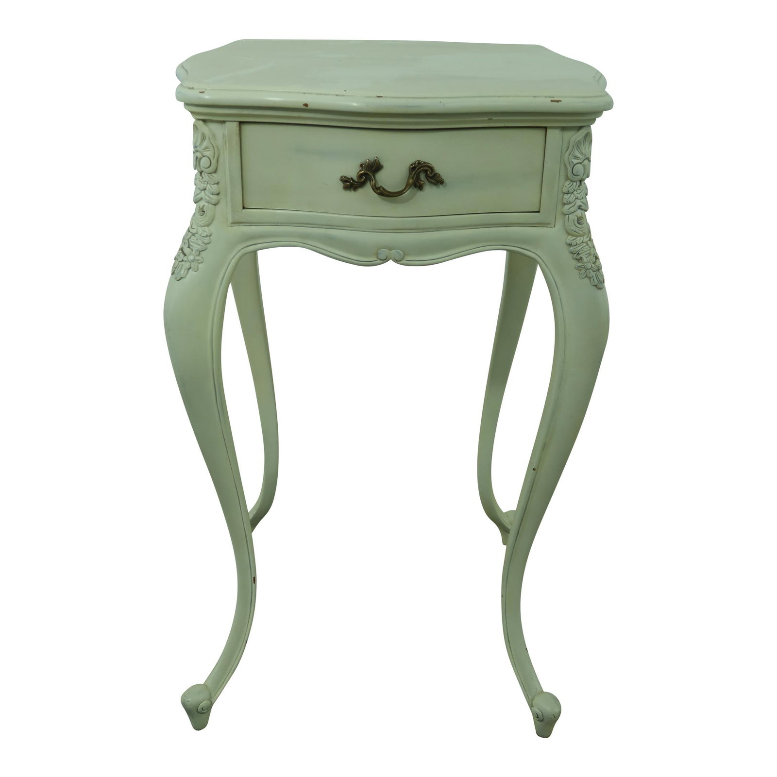French Style White Painted Nightstand with Dovetailed Drawer (1 of 10)