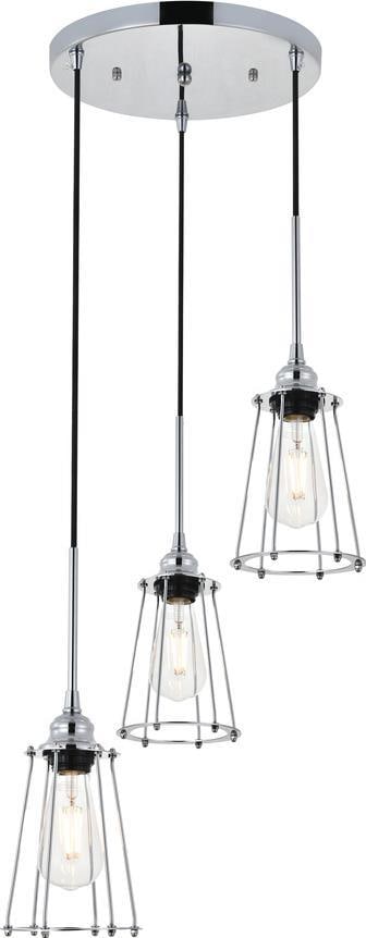 Elegant Lighting Auspice Chrome Pendant Light Mid-Century Modern: Elegant Lighting Auspice Chrome Pendant Light Mid-Century Modern Introducing the Elegant Chrome Auspice Pendant Light Fixture, a stunning addition to your lighting collection that embodies a vintage a