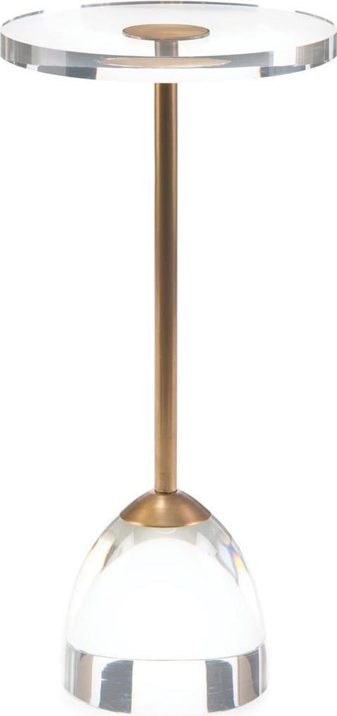 John-Richard Hollywood Regency Brass Acrylic Martini Side Table (1 of 1)
