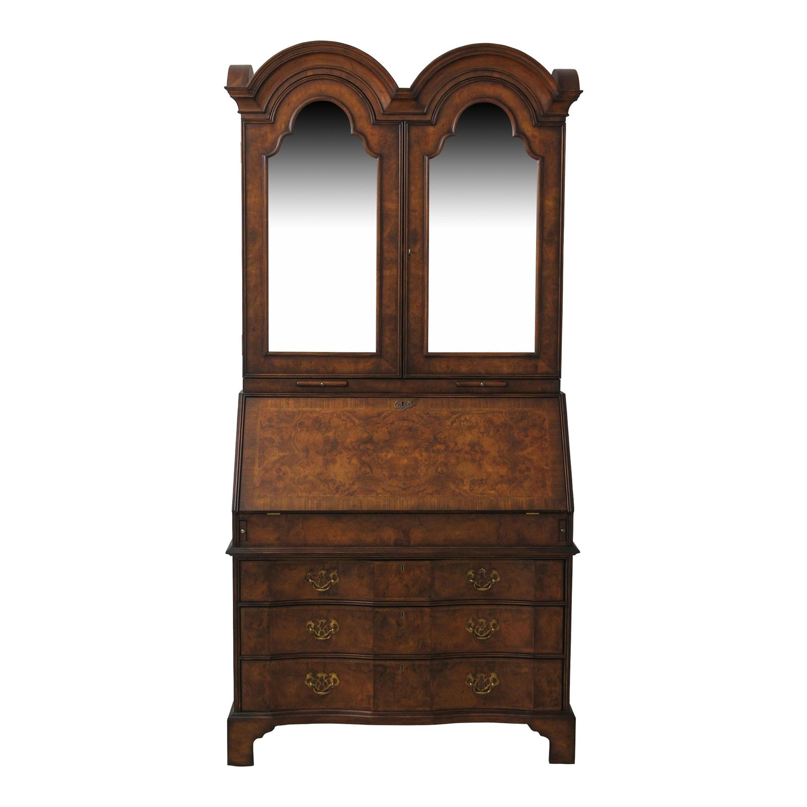 Elegant English George III Walnut Secretary Desk with Leather Surface (1 of 10)