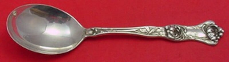 Wallace Peony Sterling Silver Gumbo Soup Spoon 6 7/8 Inches (1 of 2)