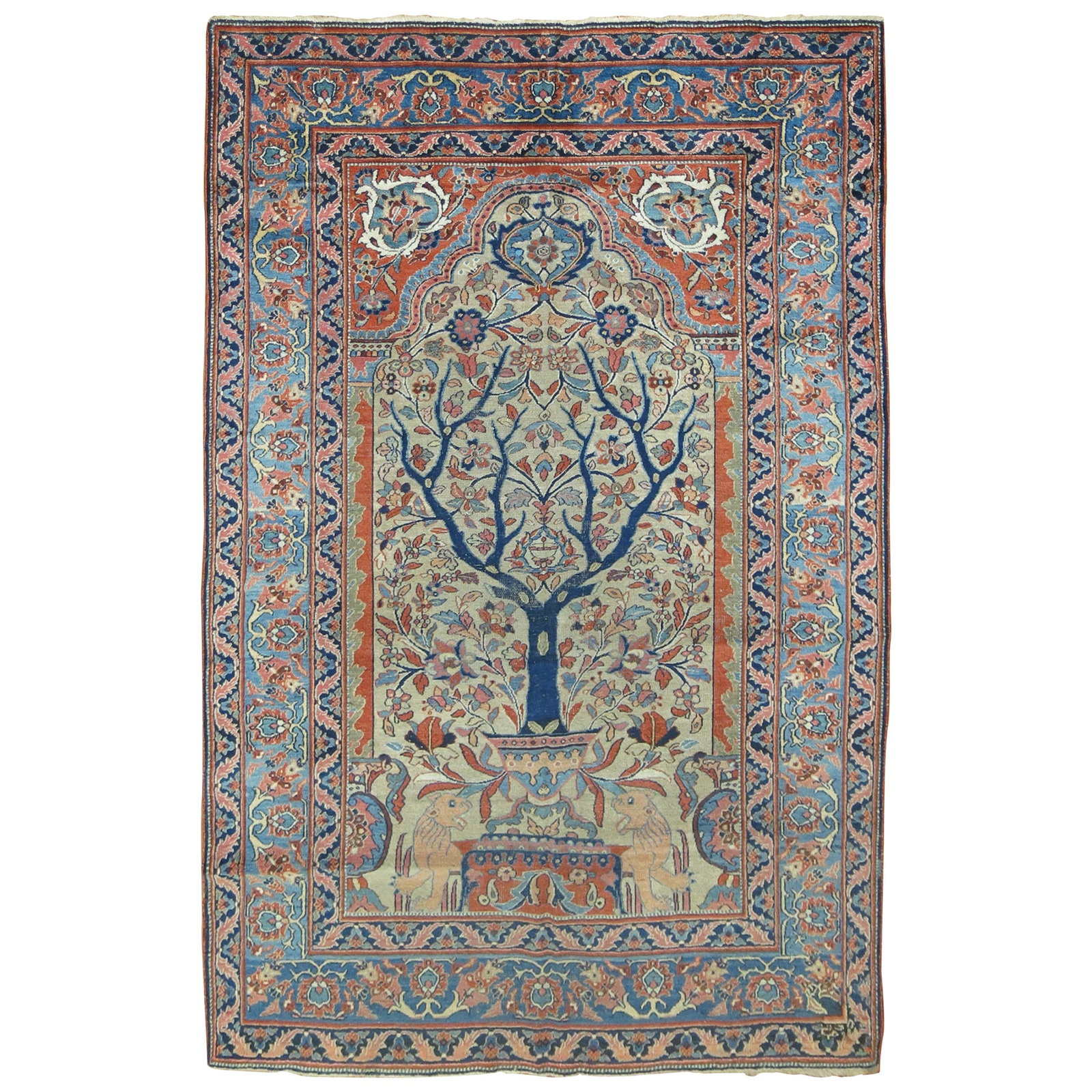 Antique Persian Doroksh Prayer Rug Tabriz Wool Hand-Knotted 1920 (1 of 8)