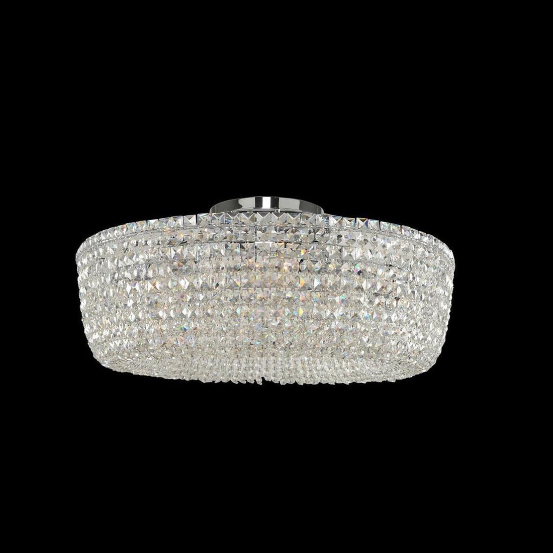 Kalco Cesano Chrome Crystal Semi Flush Mount Ceiling Light 32 Inches (1 of 1)