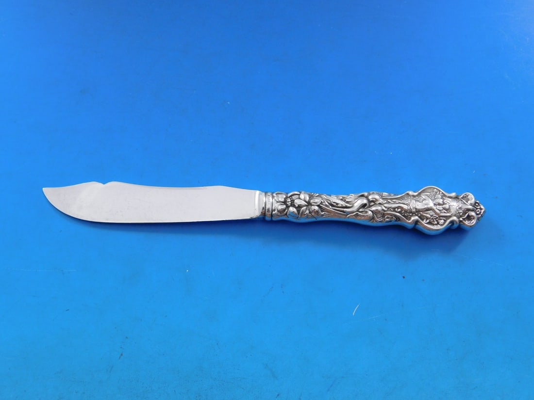 Wallace Irian Sterling Silver Fruit Knife with Silverplate Blade 6.625" (1 of 7)