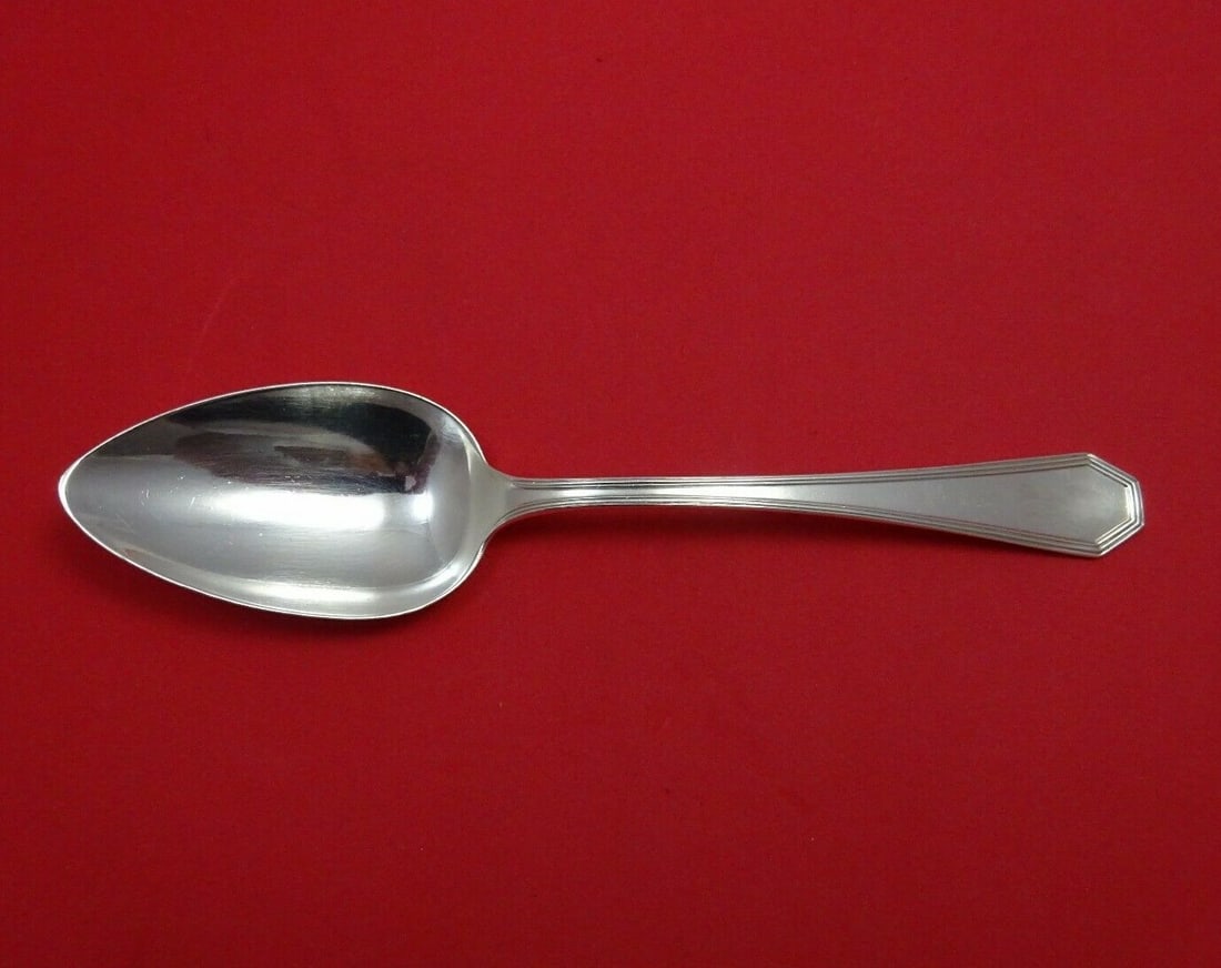 Dominick & Haff Queen Anne Plain Sterling Silver Serving Spoon 8 1/4": Dominick & Haff Queen Anne Plain Sterling Silver Serving Spoon 8 1/4" This exquisite serving spoon is crafted by Dominick & Haff in the elegant Queen Anne Plain pattern. Made from high-quality sterlin