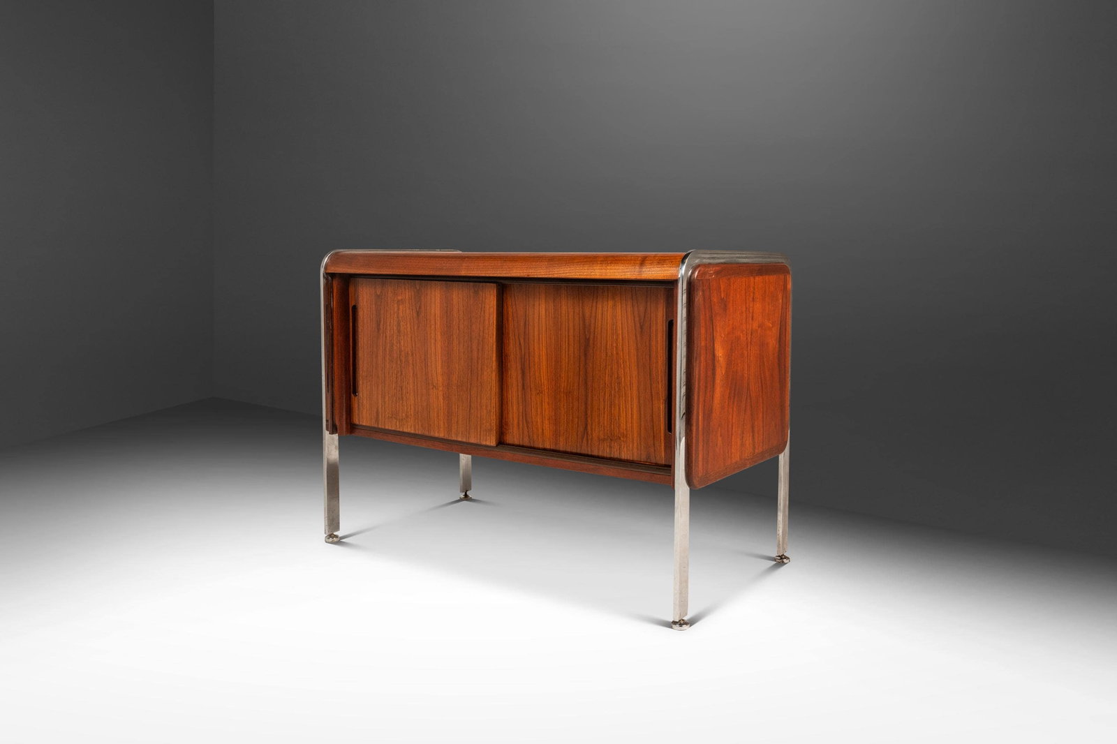 Mid-Century Modern Teak Record Cabinet with Chrome Legs Canada 1970s (1 of 10)