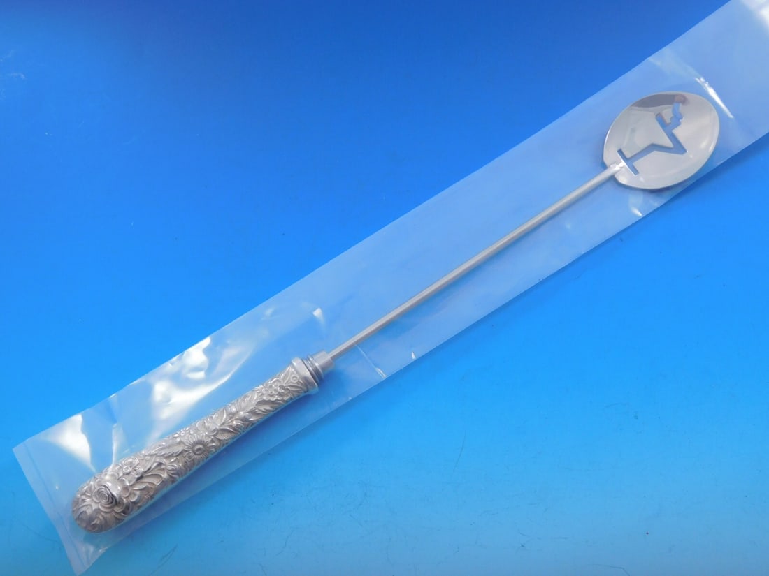 Kirk Repousse Sterling Silver Custom Made Martini Spoon 11 1/8" (1 of 4)