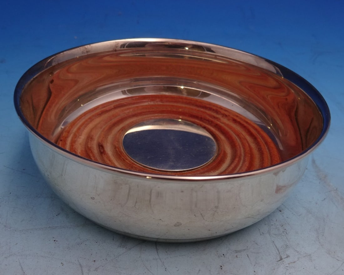 Tiffany & Co Faneuil Sterling Silver Wine Coaster with Wood Insert (1 of 4)