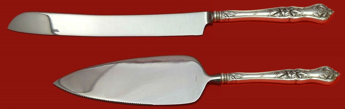 International Sterling Silver Edgewood Wedding Cake Set 2pc Monogrammed (1 of 1)