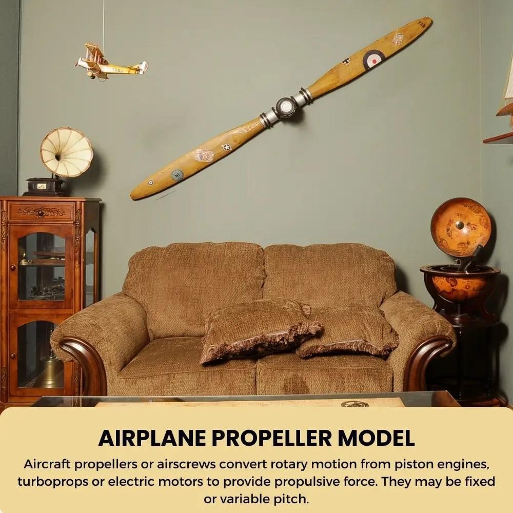 Solid Wood Airplane Propeller with Brass Accents (1 of 15)