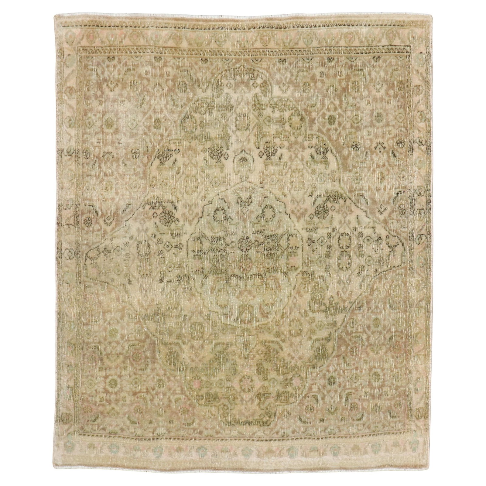 Malayer Wool Hand-Knotted Square Rug Early 20th Century Persian (1 of 9)