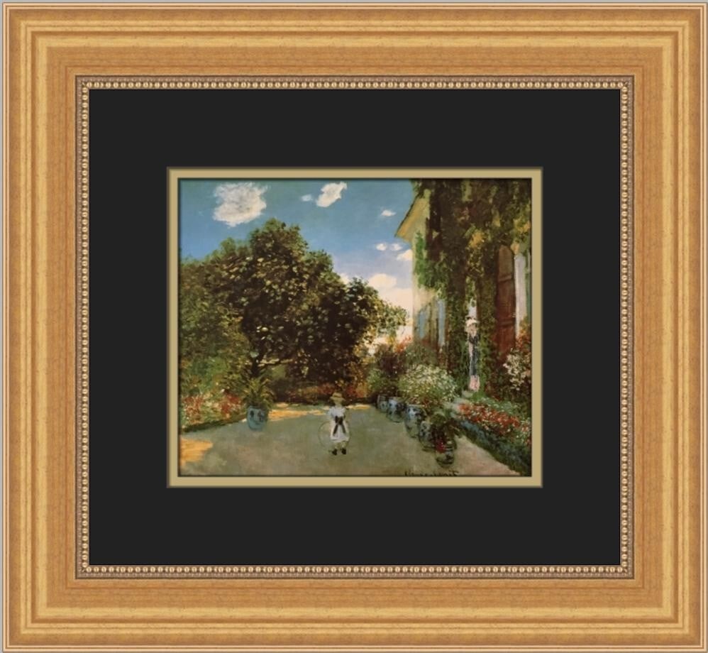 Claude Monet The Artist's Garden Custom Framed Print 15x16 Impressionism (1 of 2)
