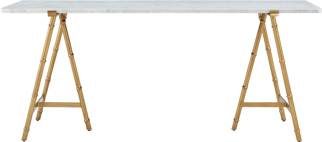 Theodore Alexander Kesden Desk Marble Brass Luxe Design (1 of 5)