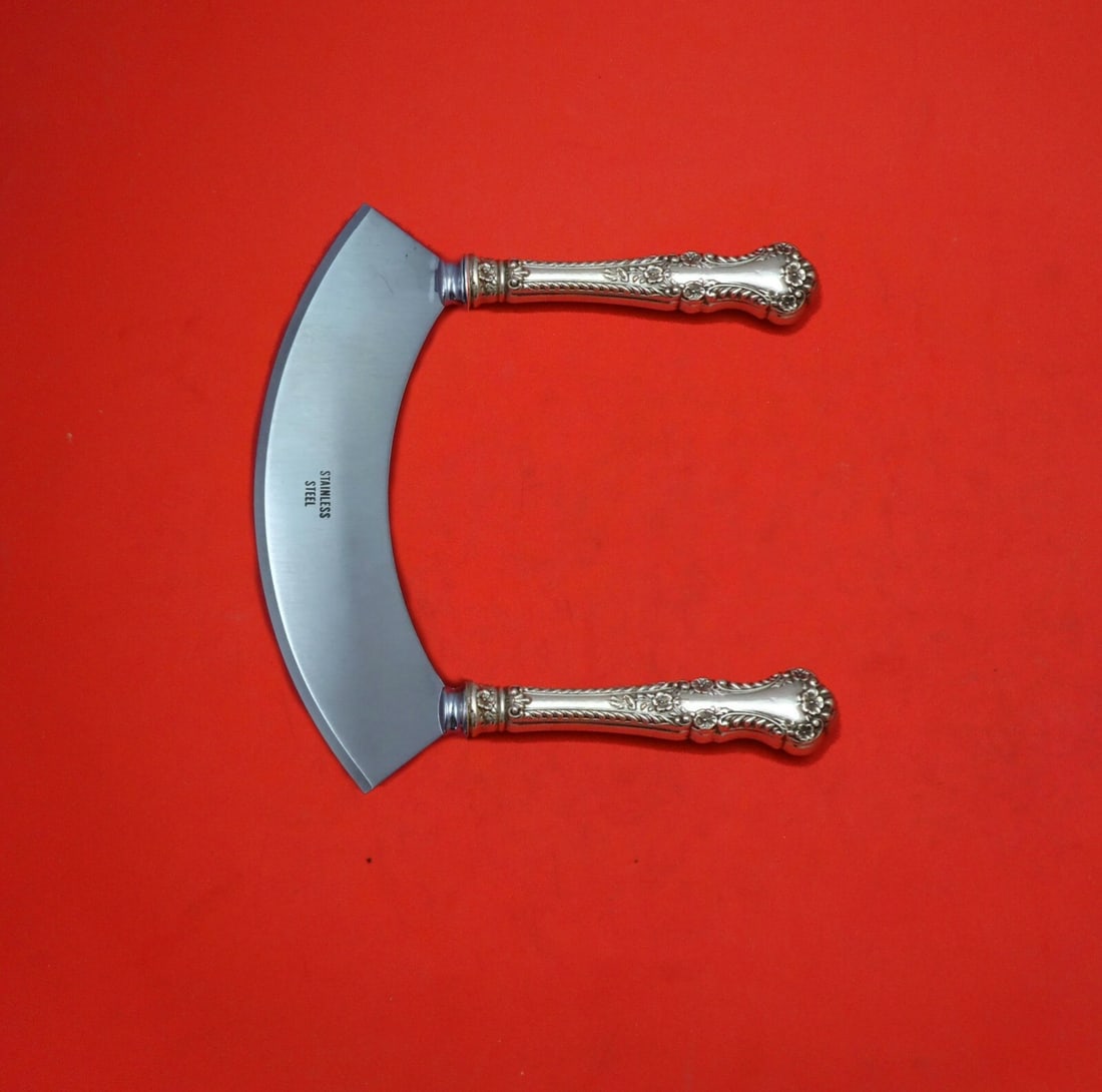 Gorham Cambridge Sterling Silver Mezzaluna Knife Custom Made 6 1/4": Gorham Cambridge Sterling Silver Mezzaluna Knife Custom Made 6 1/4" Experience the elegance of the Cambridge by Gorham Mezzaluna Knife, expertly crafted from sterling silver with hollow handles and a