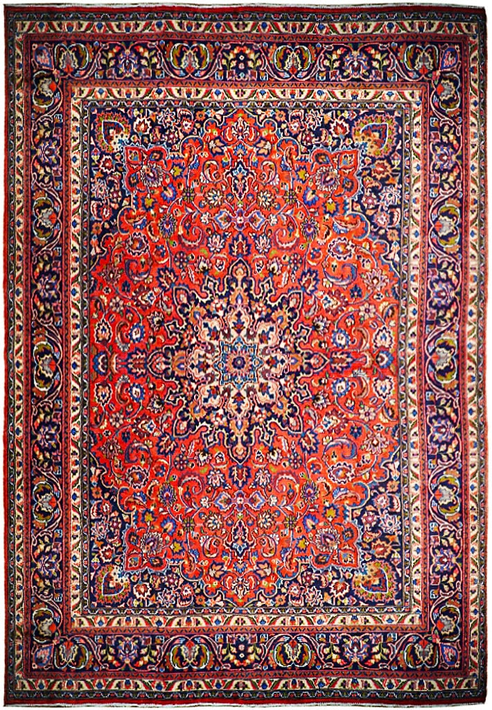 9.7 x 12.7 Pearl Orange Semi Antique Persian Mashad Rug Handmade in Iran: 9.7 x 12.7 Pearl Orange Semi Antique Persian Mashad Rug Handmade in Iran Free continental US Shipping Enhance your living space with this stunning 9.7 x 12.7 Pearl Orange Semi-Antique Persian Mashad R
