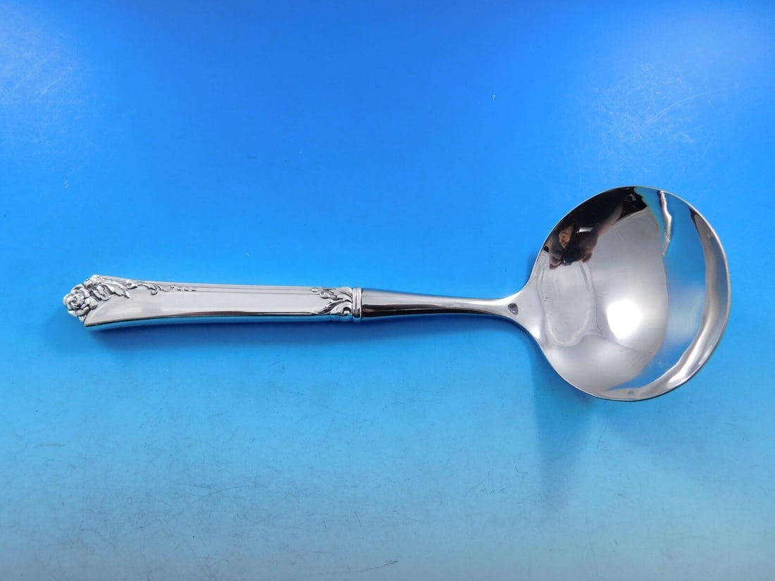 Oneida Damask Rose Sterling Silver Gravy Ladle Custom Made 8 Inch (1 of 8)