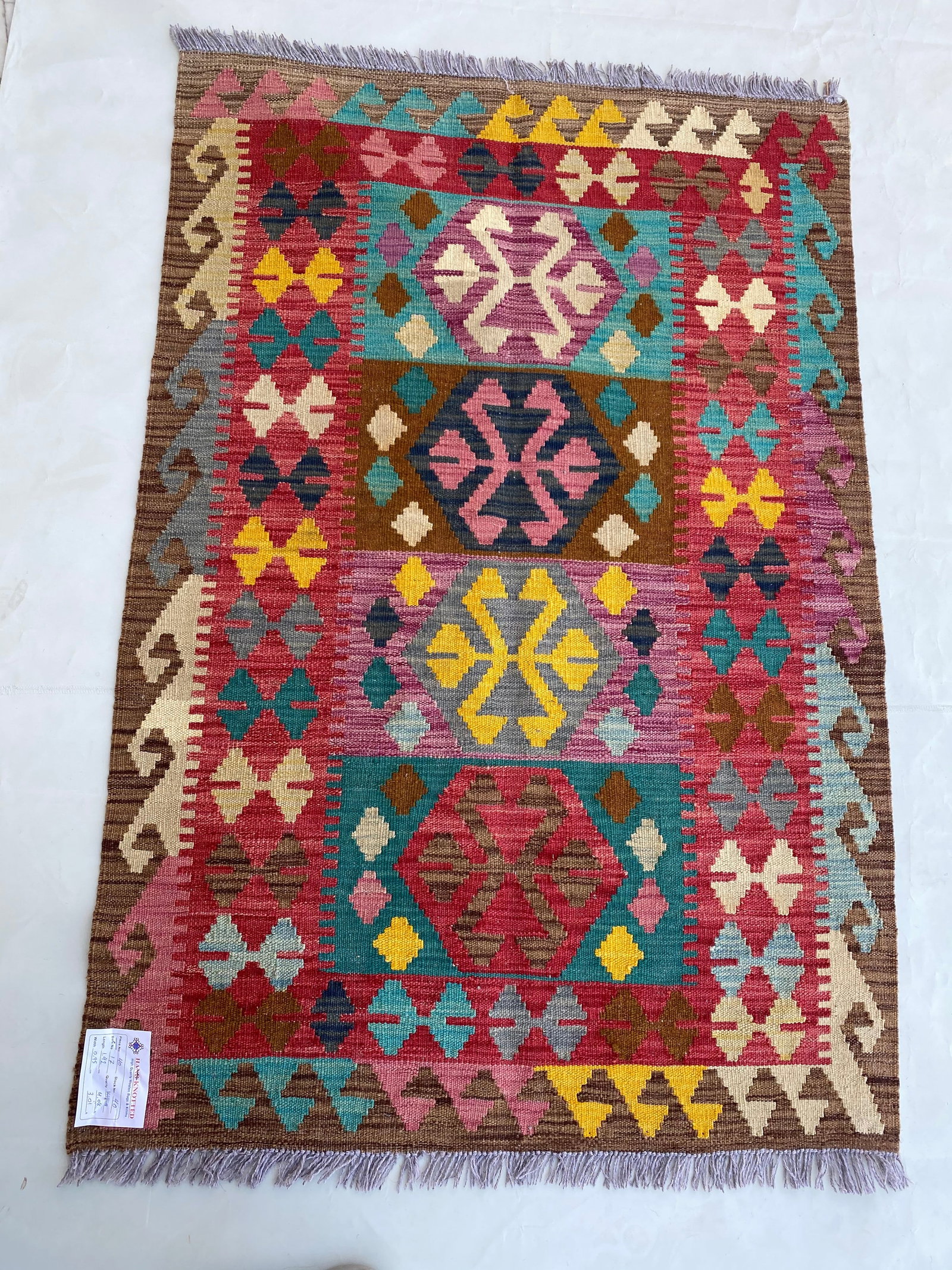 3' x 5' Multi-Color Red Handmade Afghan Kilim Rug (1 of 6)