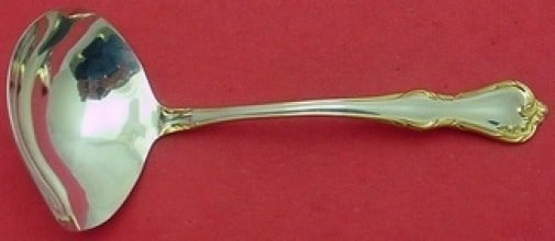 Reed & Barton Rose Cascade Gold Sterling Silver Gravy Ladle 6 5/8" (1 of 2)