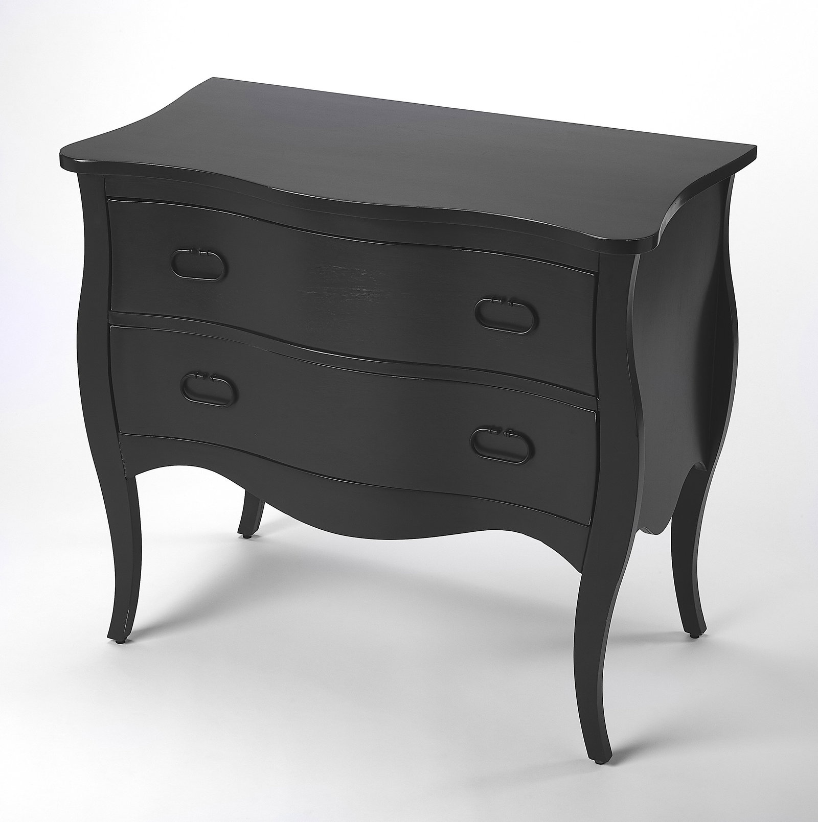Butler Transitional Black Distressed Two Drawer Chest (1 of 8)