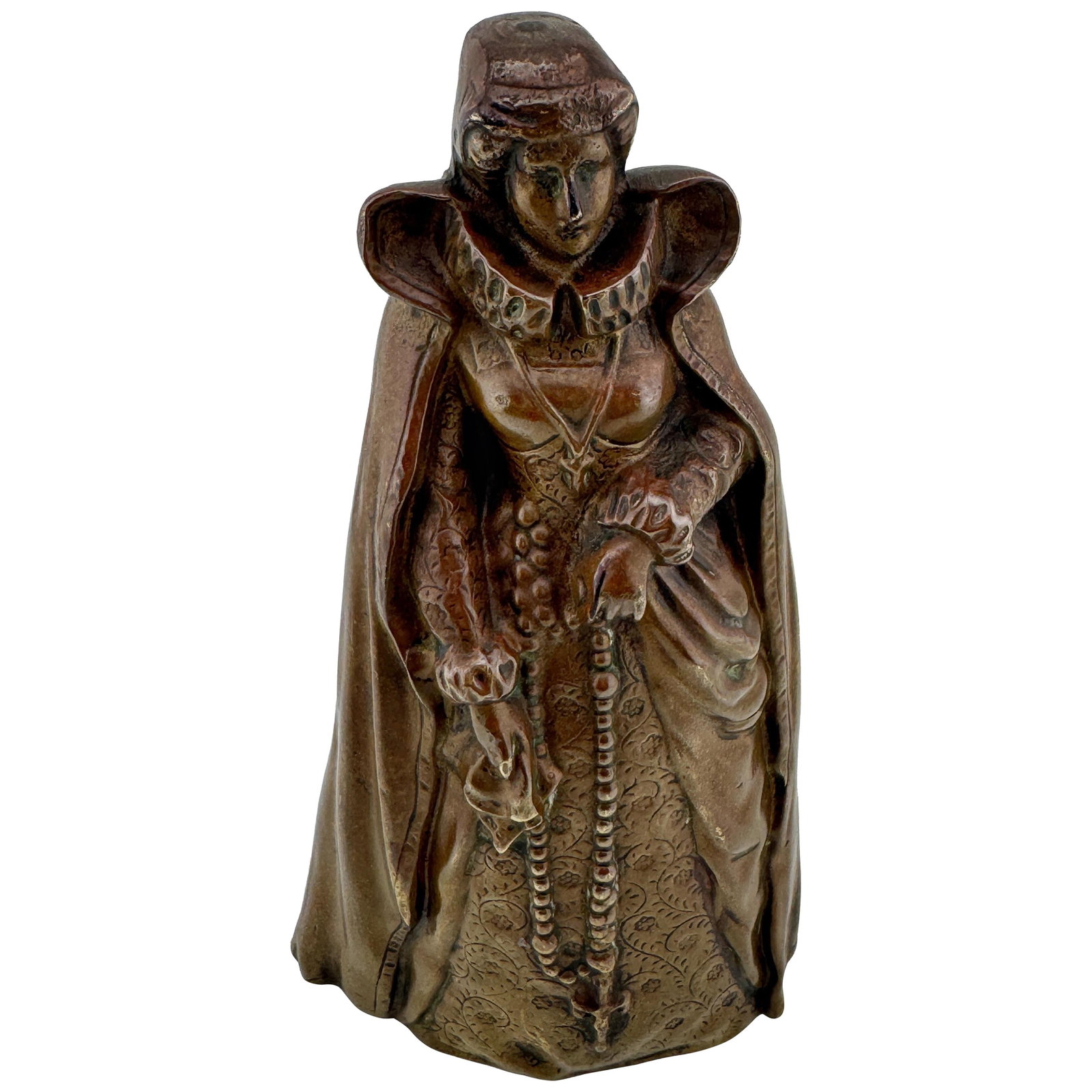 Gothic Revival Bronze Figural Bell with Hinged Leg Clappers England c1880 (1 of 10)