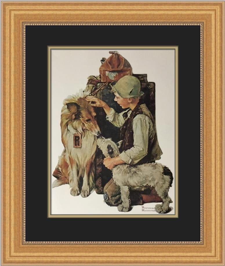 Norman Rockwell Making Friends Custom Framed Art Print 20x18: Norman Rockwell Making Friends Custom Framed Art Print 20x18 This beautiful custom framed print titled "Making Friends" by Norman Rockwell captures a charming Americana scene. Created in 1975, this me