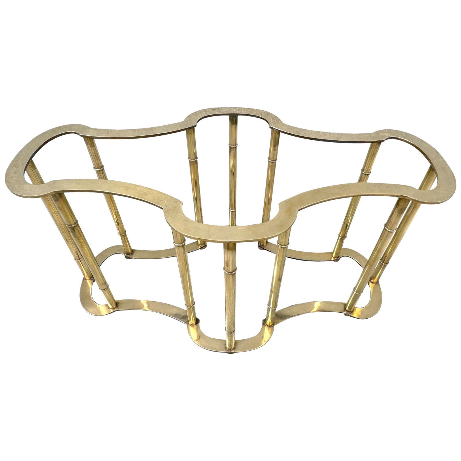 Mid-Century Italian Brass Faux Bamboo Dining Table Base by Mastercraft (1 of 6)