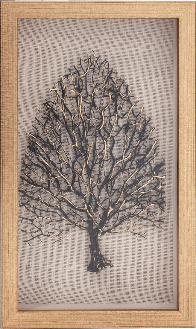 Howard Elliott Tree Silhouette Metal Wall Art with Wood Frame 19x12 (1 of 4)