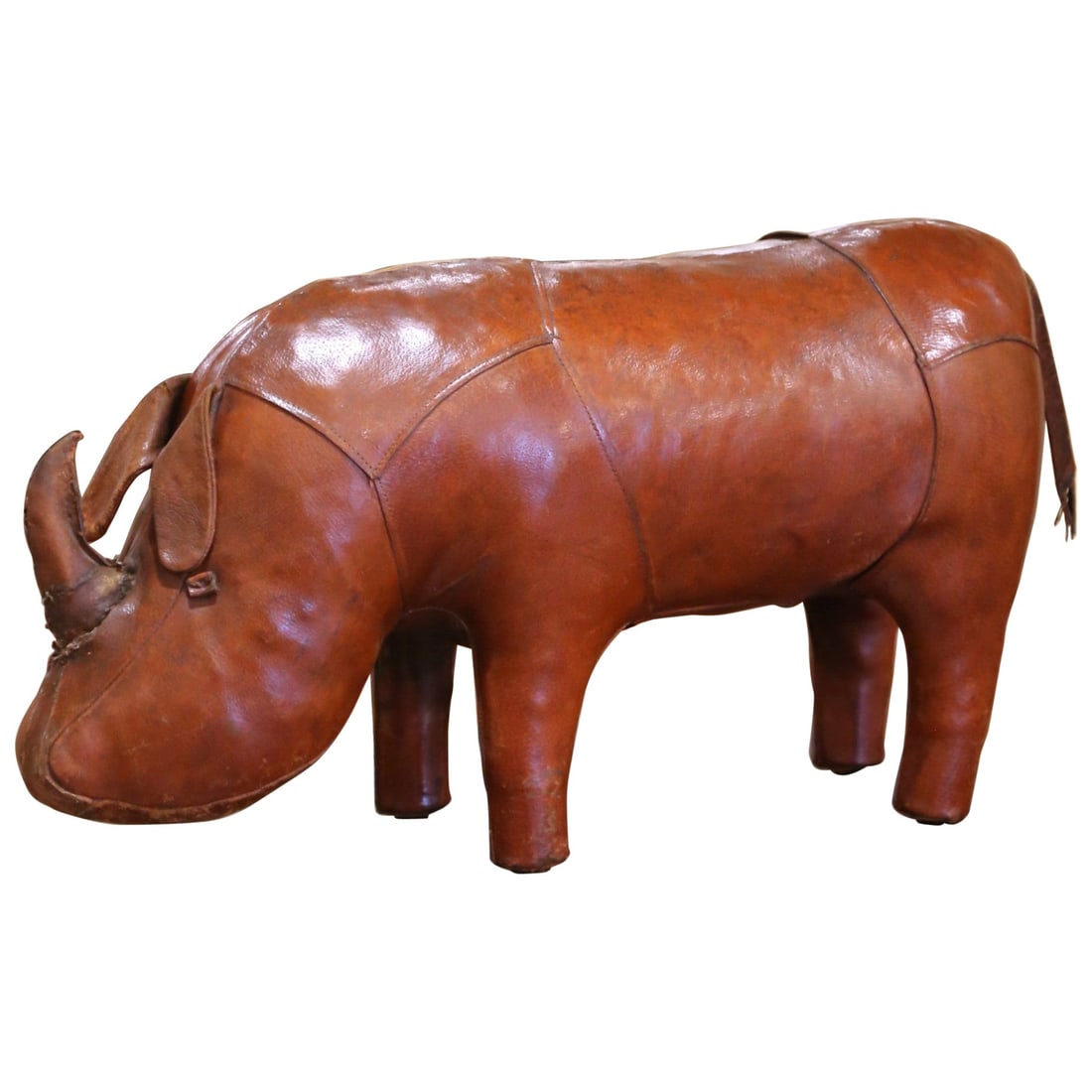 English Leather Rhino Footstool Attributed to Omersa Circa 1960 (1 of 8)