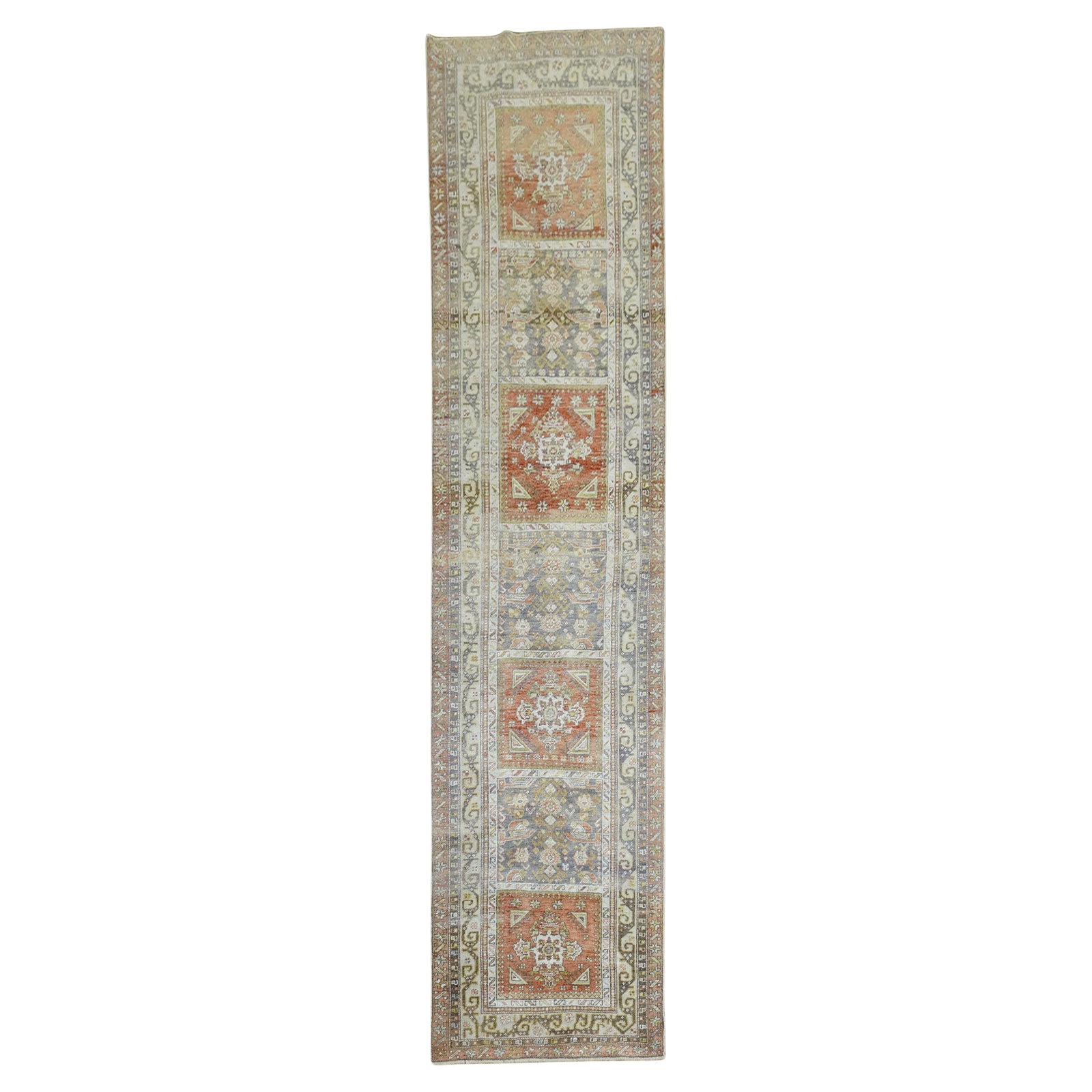 Antique Turkish Sivas Runner 33 x 134 Hand-Knotted Wool Agra Style (1 of 8)