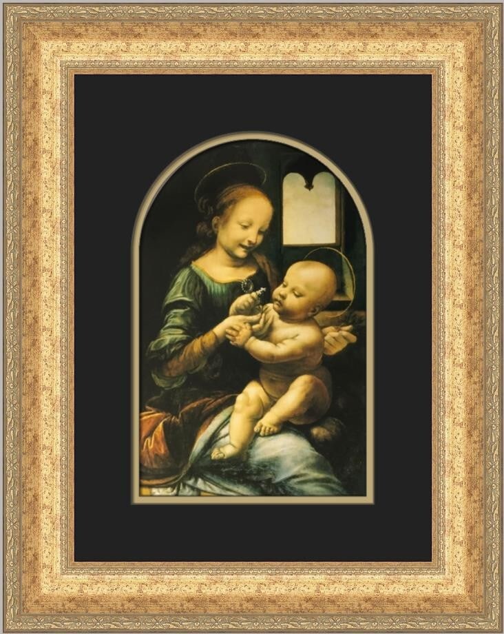 Leonardo Da Vinci The Benois Madonna Custom Framed Art Print (1 of 2)