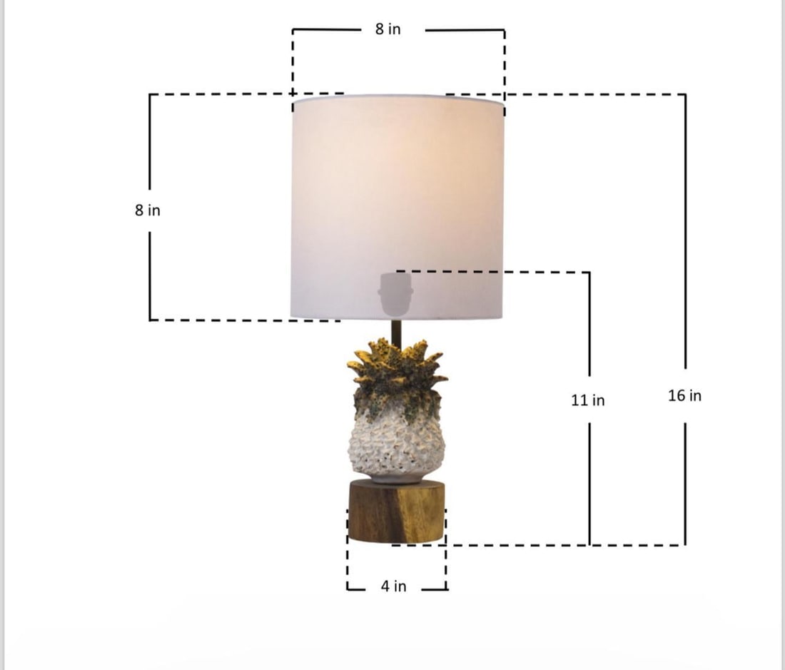 Vintage Style Ceramic Pineapple Lamp 16 Inches (1 of 3)