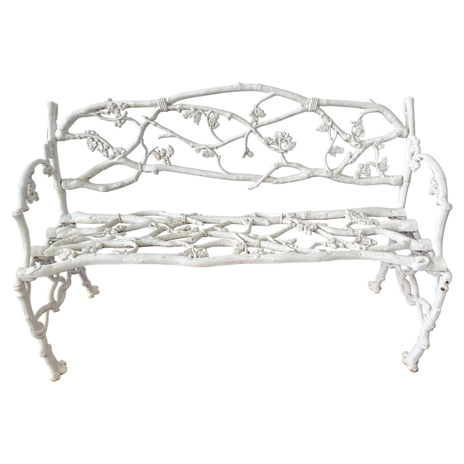 English Victorian Cast Iron Garden Bench With Oak Leaf and Vine Motif by J Haywood (1 of 11)